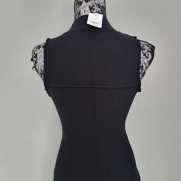 Carven Sleeveless Ruffle-Edge Dress-BLACK-Medium - Picture 5 of 7